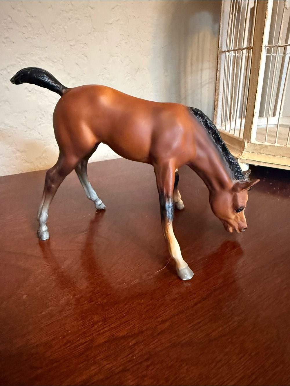 Hand-Painted Brown Breyer Grazing Foal Model Horse